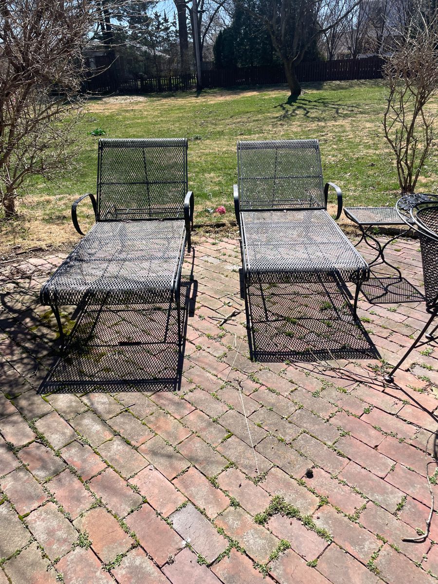 Vintage Woodard Style Wrought Iron Patio Furniture