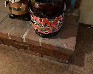 Decorative Floral Print Ceramic Planter