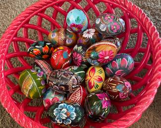 Bowl of Hand Painted Eggs 