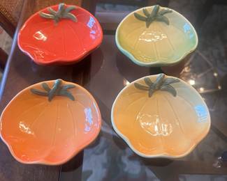 Williams Sonoma Glazed Ceramic Heirloom Tomato Dipping Bowls 