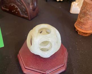 Vintage Jade Interlocking Puzzle Ball 