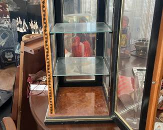 Mahogany Glass Mirror Countertop Display Case 3 Shelf by Mele