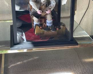 Old Shoeshine Man with Accessories and Glass Case