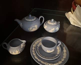 Wedgwood Blue Jasper Miniature Tea Set 