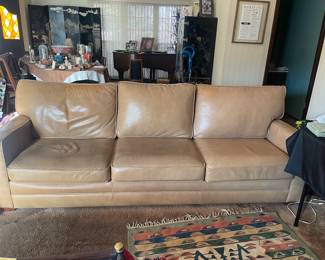 Cognac Tan Leather Sofa
