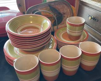 Pier 1 Valencia Hand Painted Stoneware Dinnerware Set