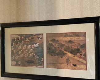 Vintage Japanese Silk Screen Printed Famed