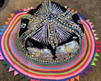 Colorful Sequined and Embroidered Elephant Hat