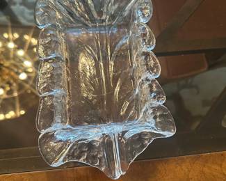 Orrefors Cabbage Leaf Butter Dish 
