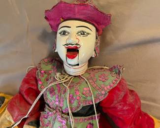 Vintage Chinese Polchrome Peking Opera Theatre Puppet Marionette Doll