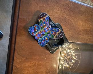 Vintage Butterfly Trinket Box