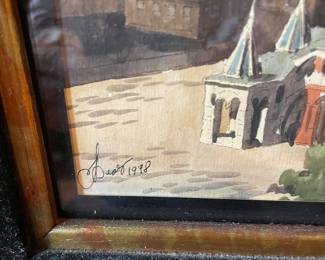Vintage Artist Signed and Dated Russian St. Basil's Dated 1998