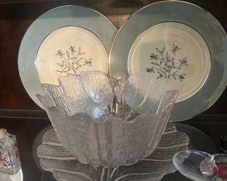 Orrefors Eden Crystal Leaf Bowl