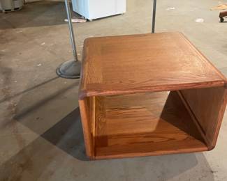 Mid Century Modern Walnut Cube Shaped Side Table