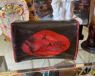 Vintage Lacquered Opium Geisha Pillow