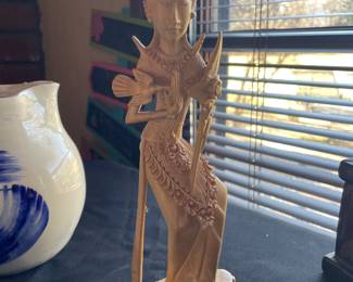 Balinese Goddess Wood Carving Statue
