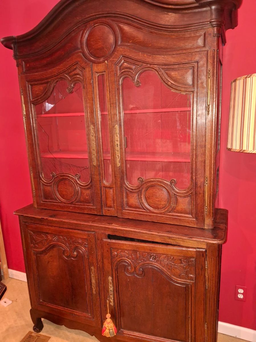 Antique Carved French Style China Cabinet