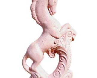 Mid Century 12in Pink Ceramic Unicorn