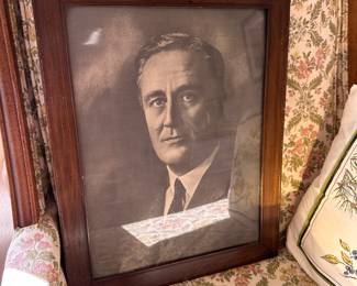 Framed Portrait Print of Franklin D. Roosevelt
