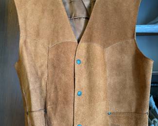 Pioneer Wear Suede Leather Western Vest - Men's Size 44