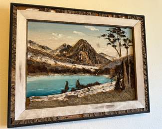 Japanese Bark/Moss Nature Art Landscape Painting