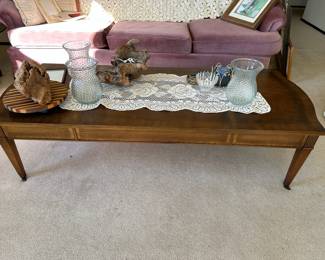 Mid Century Rectangular Coffee Table with Beveled Edge