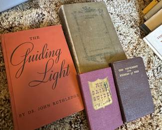 1938 The Guiding Light Book by Dr. John Ruthledge, 1912 Old Testament Stories Booke by James R. Rutland, 1960 My Daily Guide by T.W. Engstrom