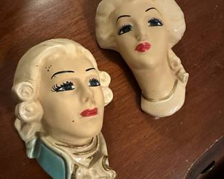 French Victorian Marie Antoinette & King Louis Bust Wall Art