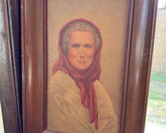 Framed Print on Board "Old Woman of Capri"