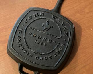 John Wayne Cast Iron Cookware 10" Square Grill Pan