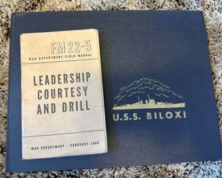 1946 Post-WW2 Manual - Leadership Courtesy and Drill, USS Biloxi World War II Cruise Book