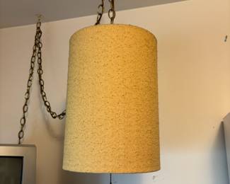 Mid Century Drum Shade Hanging Swag Lamp