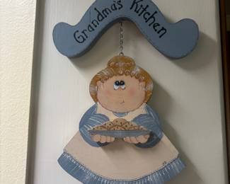 Vintage Wood Carved "Grandma's Kitchen" Sign
