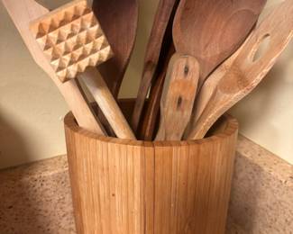 Wooden Kitchen Utensils, Wooden Kitchen Utensil Holder