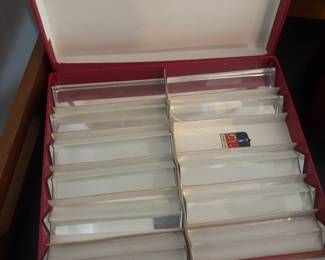 Set of 12 Baccarat Crystal Triangle Knife Holders
