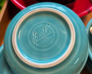 Set of 6 Fiesta Ware Turquoise Fruit Bowls