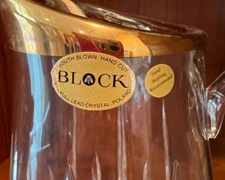 Block Crystal Gold Trim Pitcher