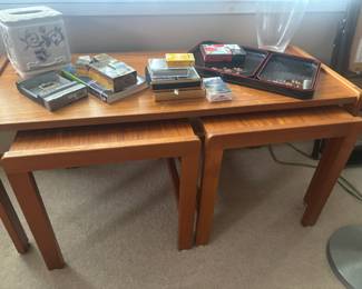 Mid-Century Danish Coffee Table with Two Nesting Side Tables