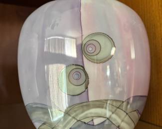 1993 Multicolored Pastel Lusterware Porcelain Vase by Frederick Frances