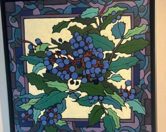 Wall Plaque with Oregon Grape Design