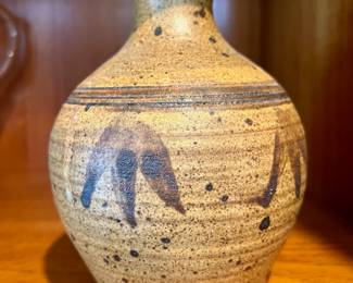 Brown Stoneware Vase - Marked R