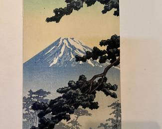 1936 Japanese Woodblock Print "Sacred Mount Fuji" by Kawase Hasui