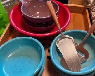 Set of 6 Fiesta Ware Turquoise Fruit Bowls