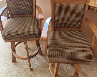 Pair of Swivel Bar Stools - Made in Malaysia 