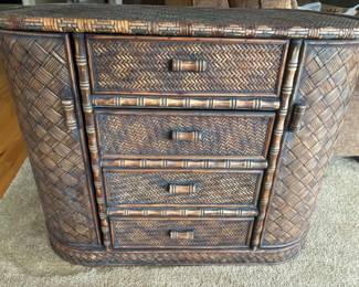 Brown Bamboo Bar Storage Cabinet