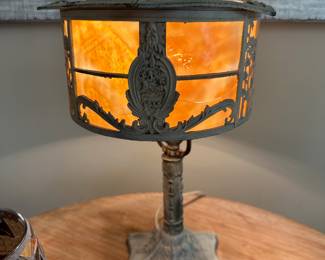 Slag Glass Parlor Lamp