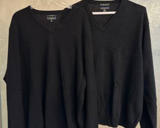 Club Room Men's Black 100% Cashmere V-Neck Long Sleeve Shirts – Size XXL