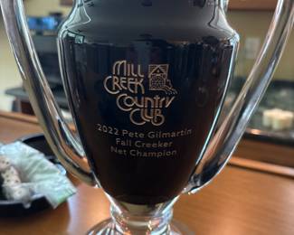 Mill Creek Country Club Sterling Cut Glass Trophy Cup