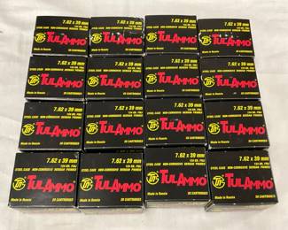 Lot# 80a - 16 Boxes of TulAmmo 7.62x39mm