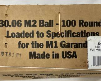 Lot# 111 - Box of 100 Rounds 30-06 M2 Ba